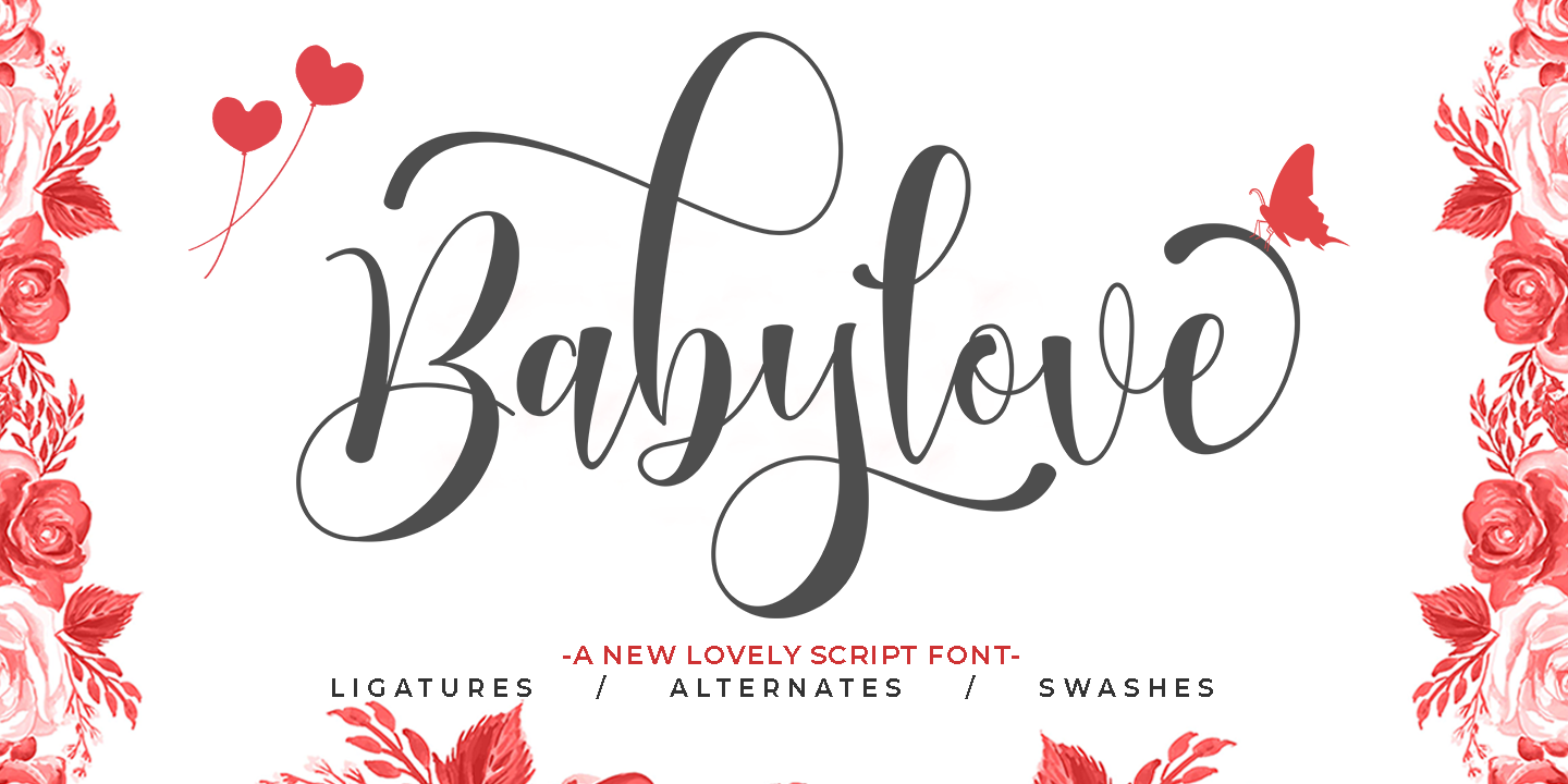Пример шрифта Babylove
